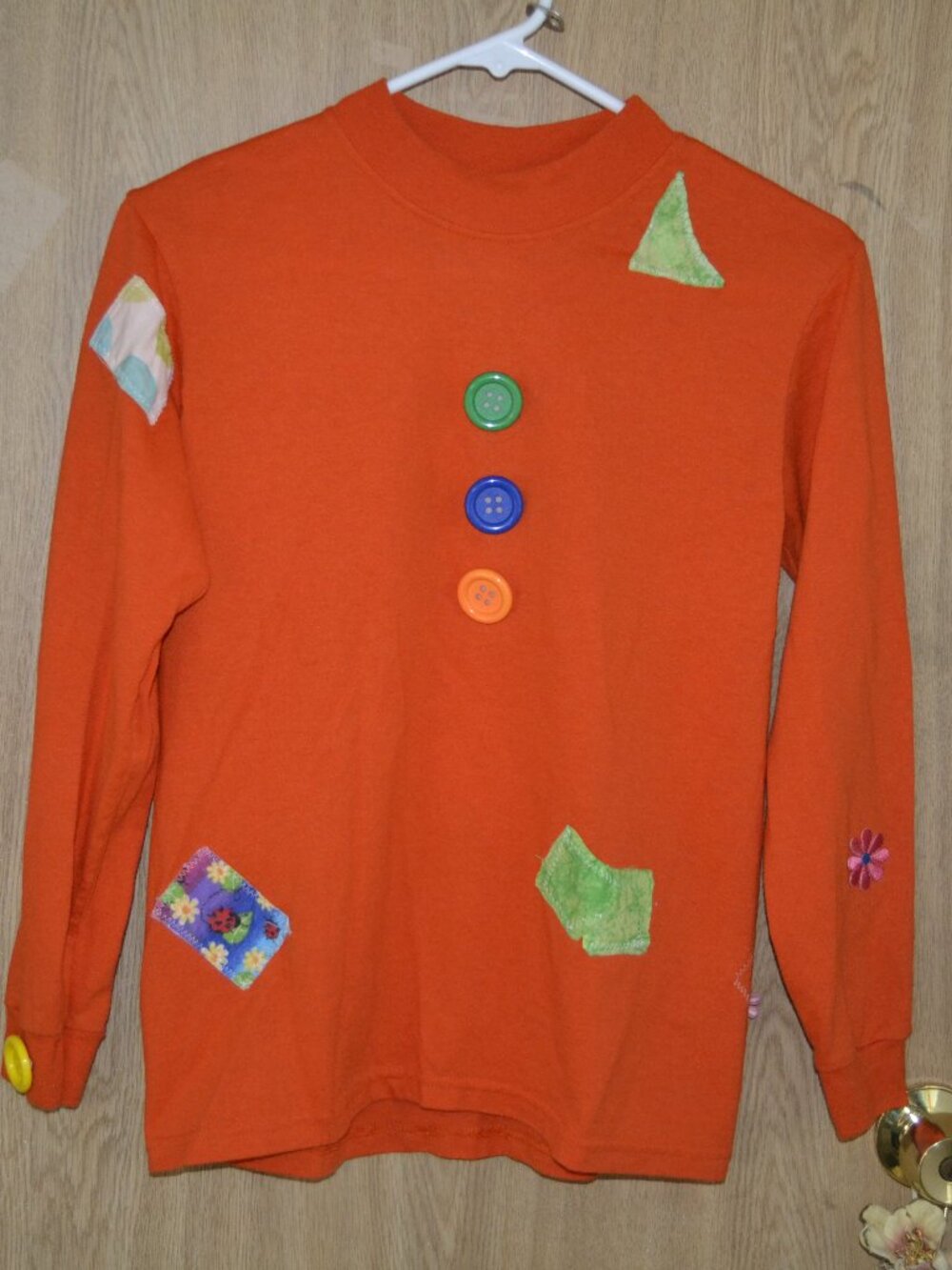Clowncore Aesthetic Patchwork Quirky Playful Dopamine Dressing Orange Top